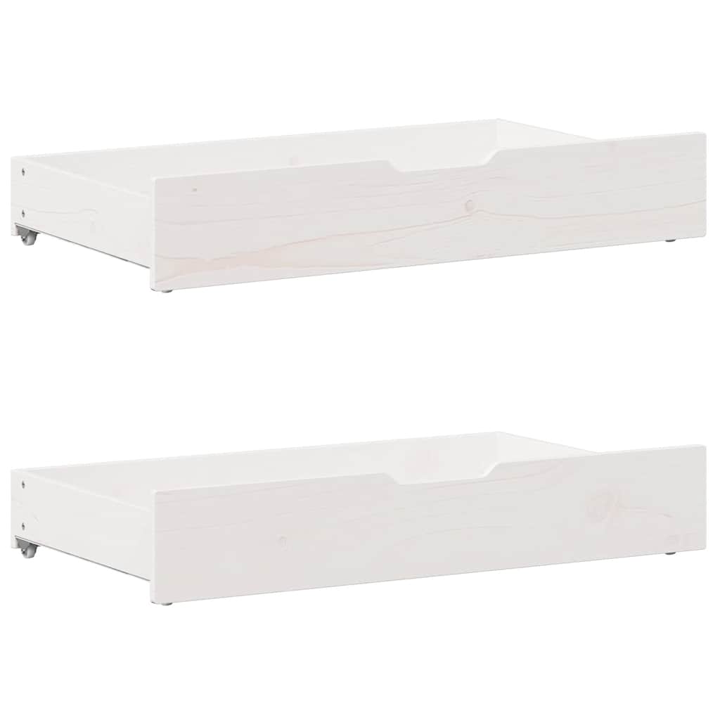 vidaXL Cadru de pat fără saltea, alb, 120x190 cm, lemn masiv pin