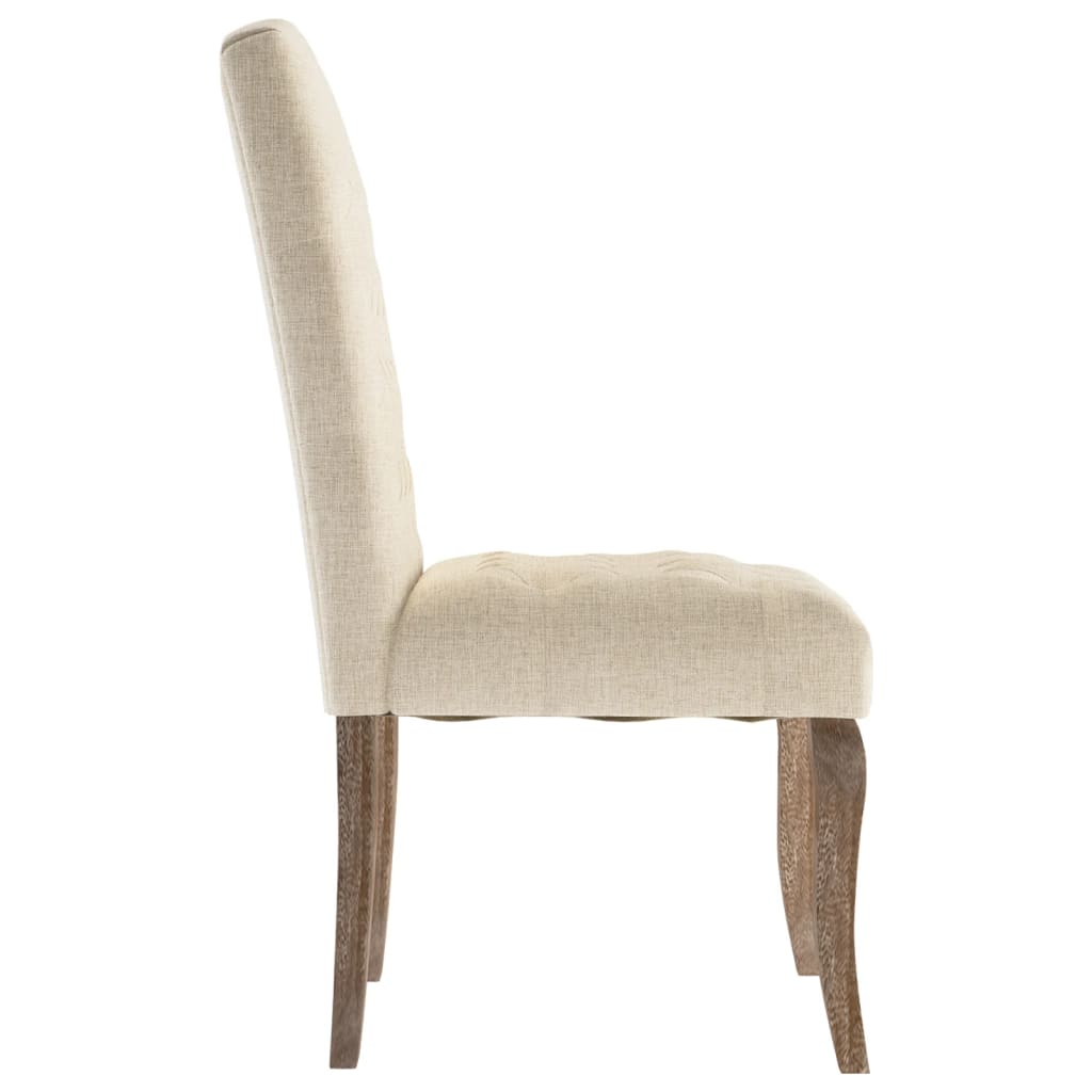 vidaXL Scaune de bucătărie, 6 buc., bej, textil cu aspect de pânză vidaXL Scaune de bucătărie, 6 buc., bej, textil cu aspect de pânză