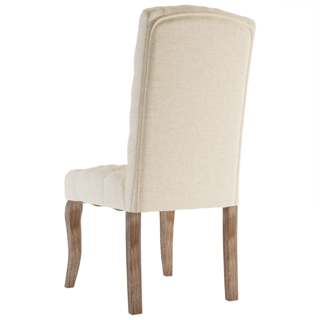 vidaXL Scaune de bucătărie, 6 buc., bej, textil cu aspect de pânză vidaXL Scaune de bucătărie, 6 buc., bej, textil cu aspect de pânză