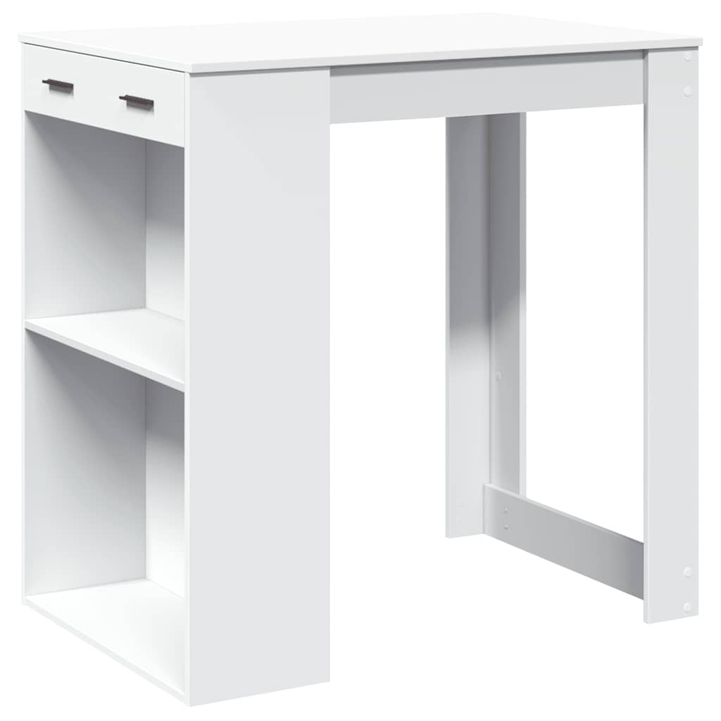 vidaXL Masă de bar, alb, 102x70x103,5 cm, lemn prelucrat vidaXL Masă de bar, alb, 102x70x103,5 cm, lemn prelucrat