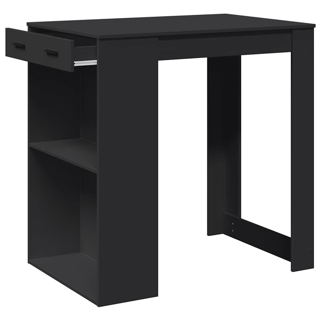 vidaXL Masă de bar, negru, 102x70x103,5 cm, lemn prelucrat