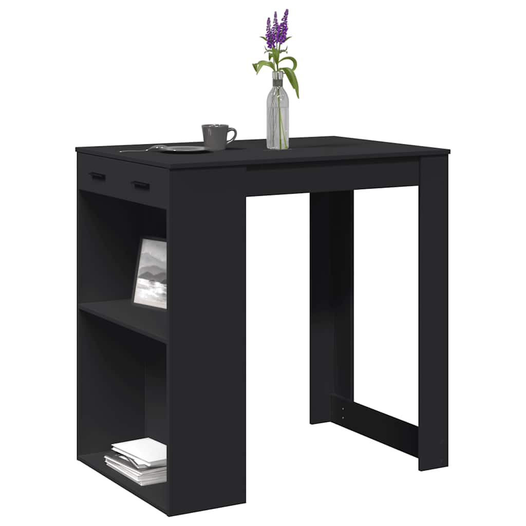 vidaXL Masă de bar, negru, 102x70x103,5 cm, lemn prelucrat