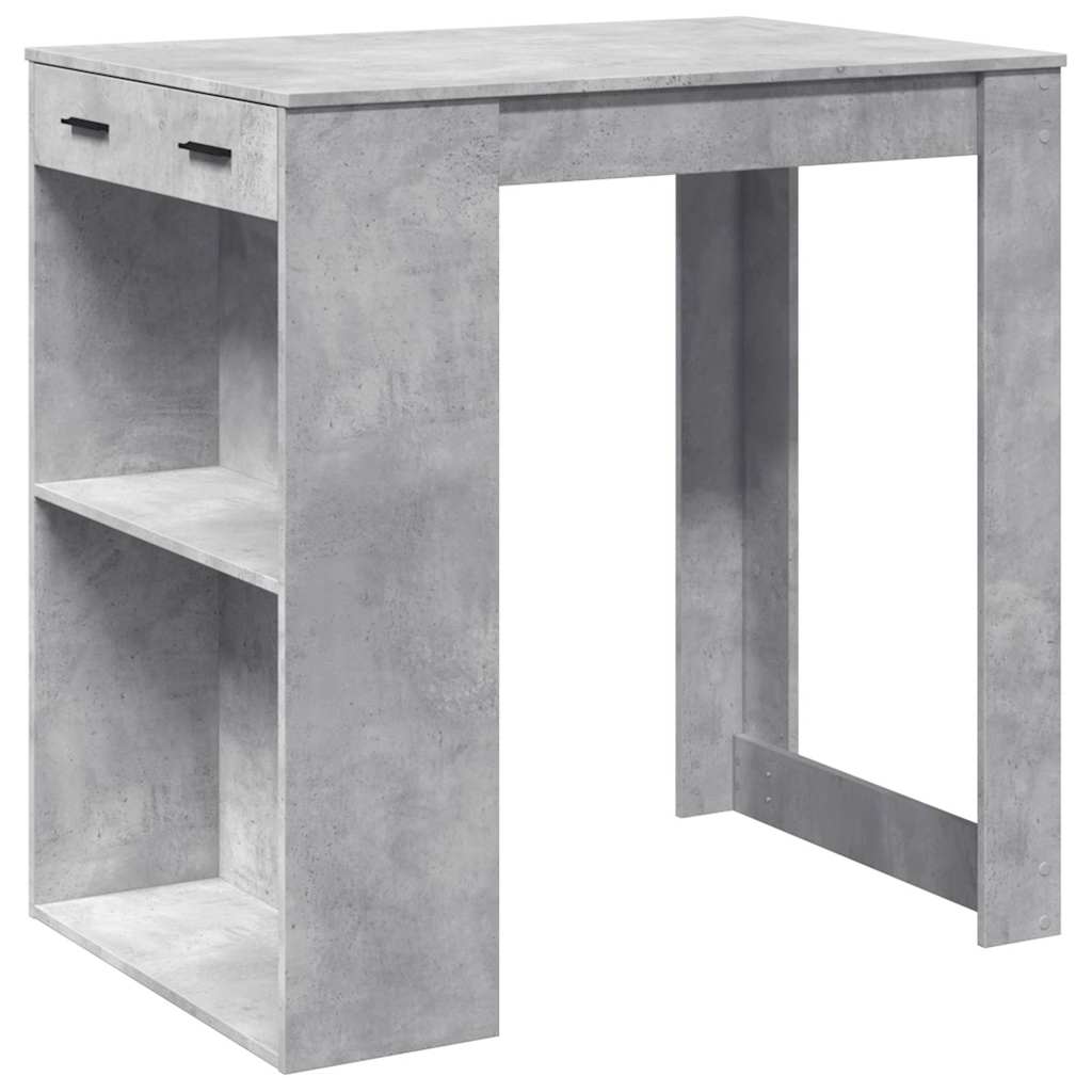 vidaXL Masă de bar, gri beton, 102x70x103,5 cm, lemn prelucrat