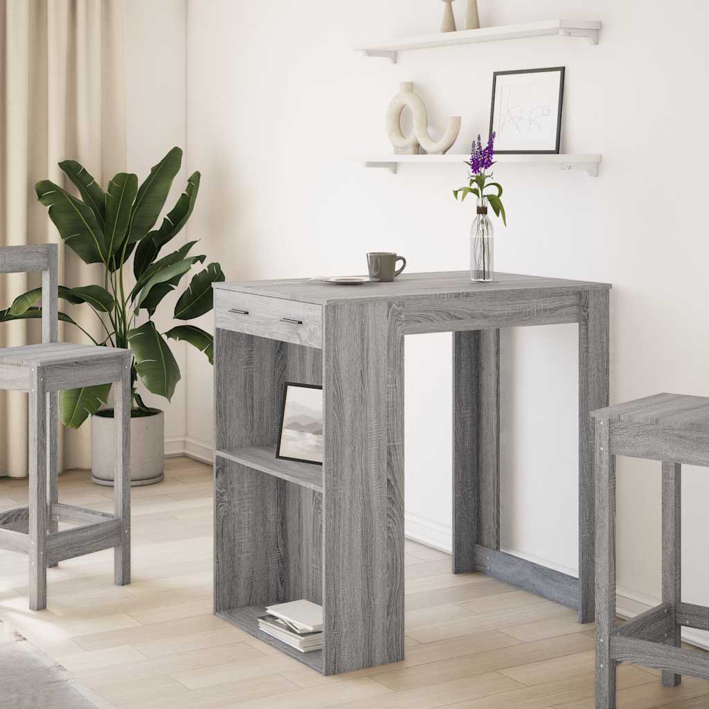 vidaXL Masă de bar, Sonoma gri, 102x70x103,5 cm, lemn prelucrat