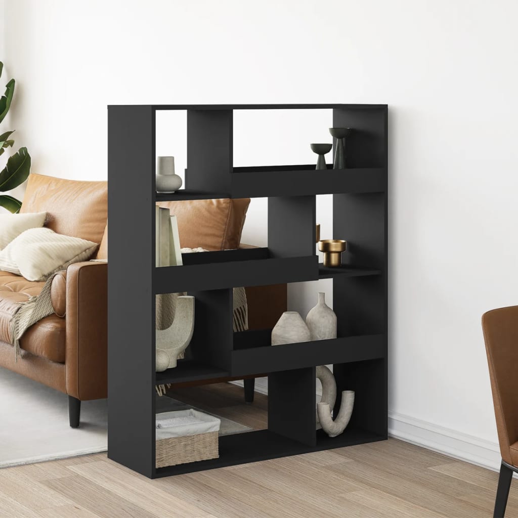 vidaXL Bibliotecă, negru, 100x33x125,5 cm, lemn prelucrat vidaXL Bibliotecă, negru, 100x33x125,5 cm, lemn prelucrat