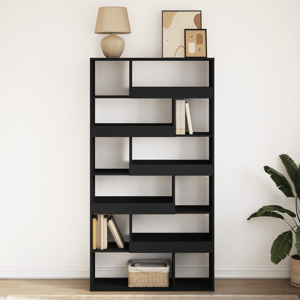 vidaXL Bibliotecă, negru, 100x33x187,5 cm, lemn prelucrat vidaXL Bibliotecă, negru, 100x33x187,5 cm, lemn prelucrat