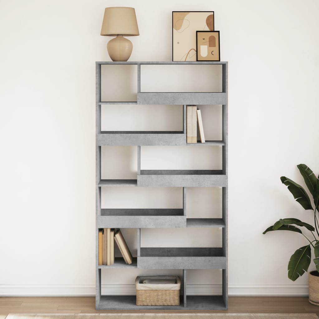 vidaXL Bibliotecă, gri beton, 100x33x187,5 cm, lemn prelucrat vidaXL Bibliotecă, gri beton, 100x33x187,5 cm, lemn prelucrat