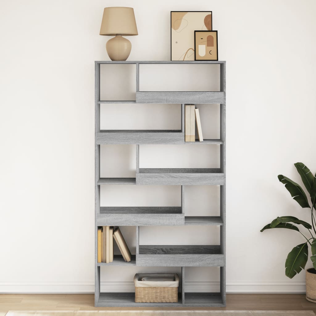 vidaXL Bibliotecă, gri sonoma, 100x33x187,5 cm, lemn prelucrat vidaXL Bibliotecă, gri sonoma, 100x33x187,5 cm, lemn prelucrat
