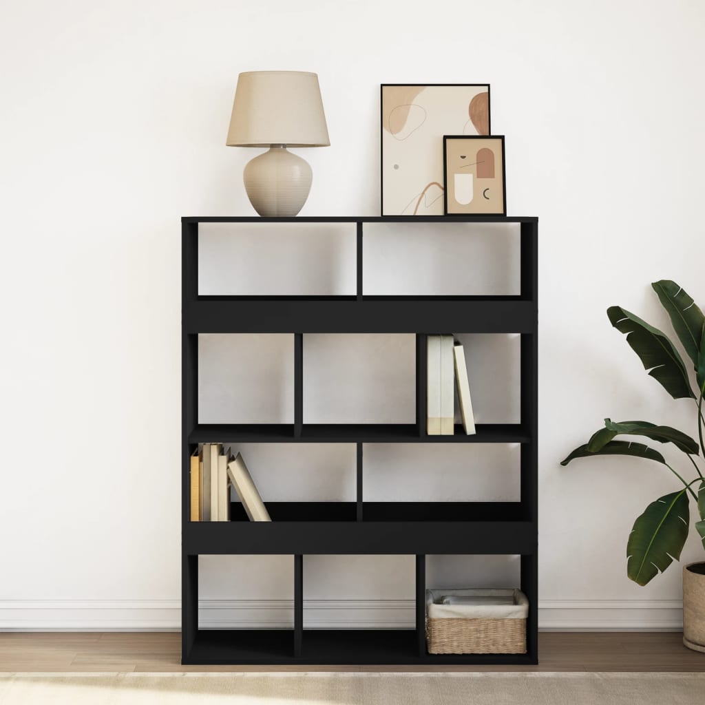 vidaXL Bibliotecă, negru, 100x33x125,5 cm, lemn prelucrat vidaXL Bibliotecă, negru, 100x33x125,5 cm, lemn prelucrat