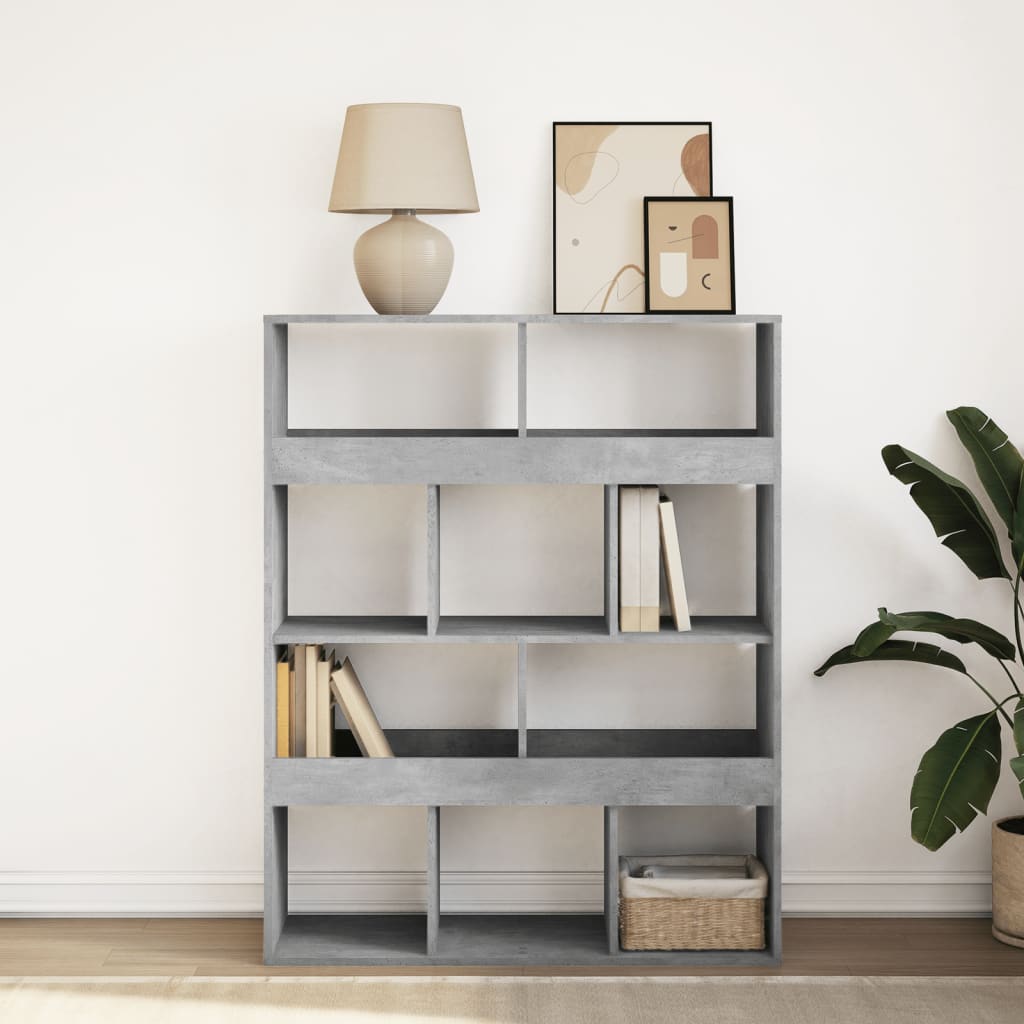 vidaXL Bibliotecă, gri beton, 100x33x125,5 cm, lemn prelucrat vidaXL Bibliotecă, gri beton, 100x33x125,5 cm, lemn prelucrat