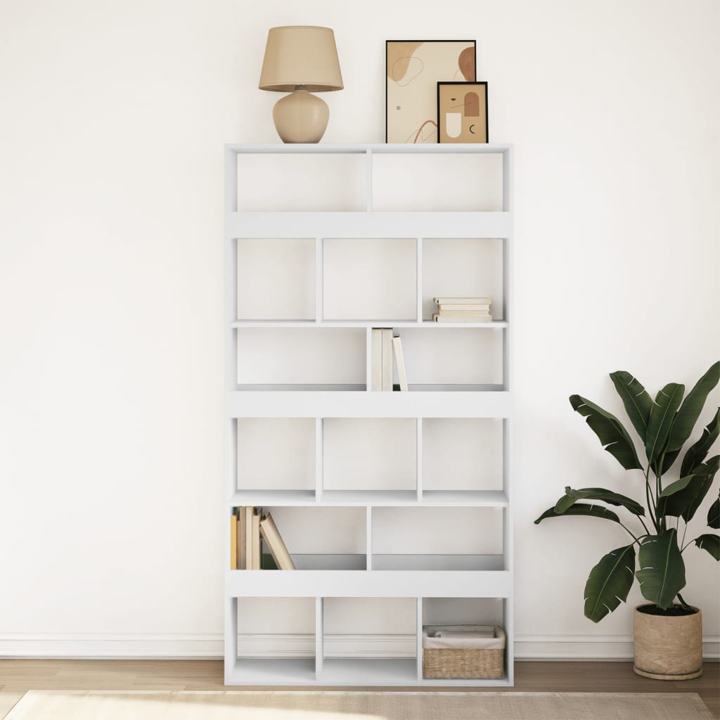 vidaXL Bibliotecă, alb, 100x33x187,5 cm, lemn prelucrat vidaXL Bibliotecă, alb, 100x33x187,5 cm, lemn prelucrat