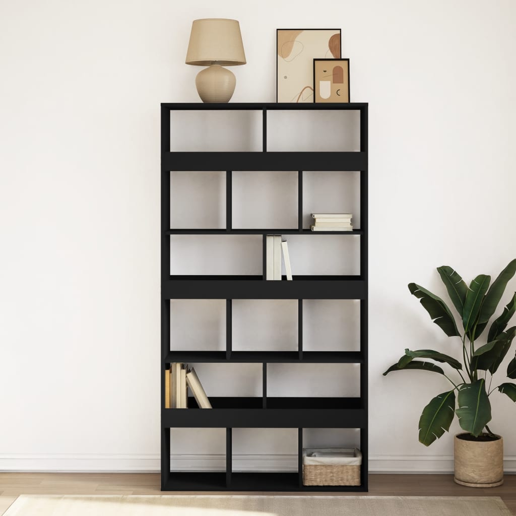 vidaXL Bibliotecă, negru, 100x33x187,5 cm, lemn prelucrat