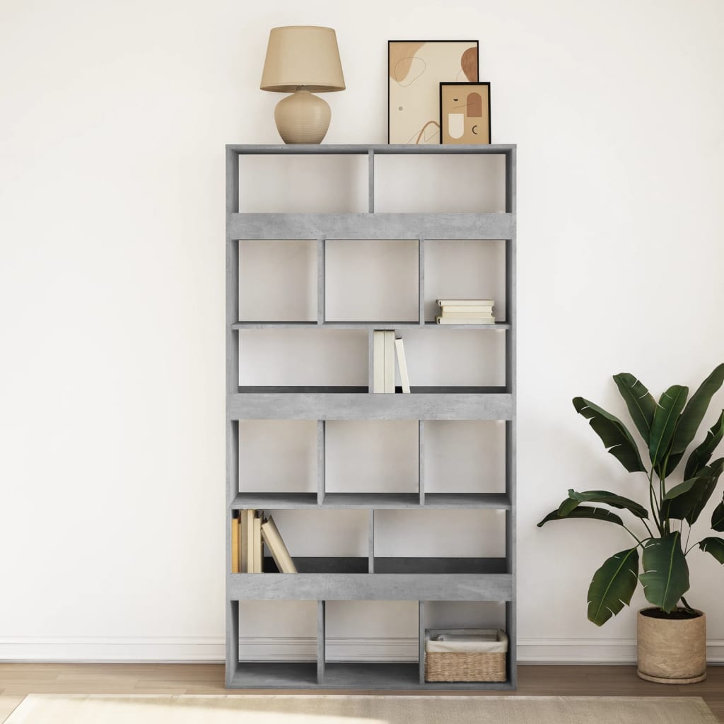 vidaXL Bibliotecă, gri beton, 100x33x187,5 cm, lemn prelucrat vidaXL Bibliotecă, gri beton, 100x33x187,5 cm, lemn prelucrat