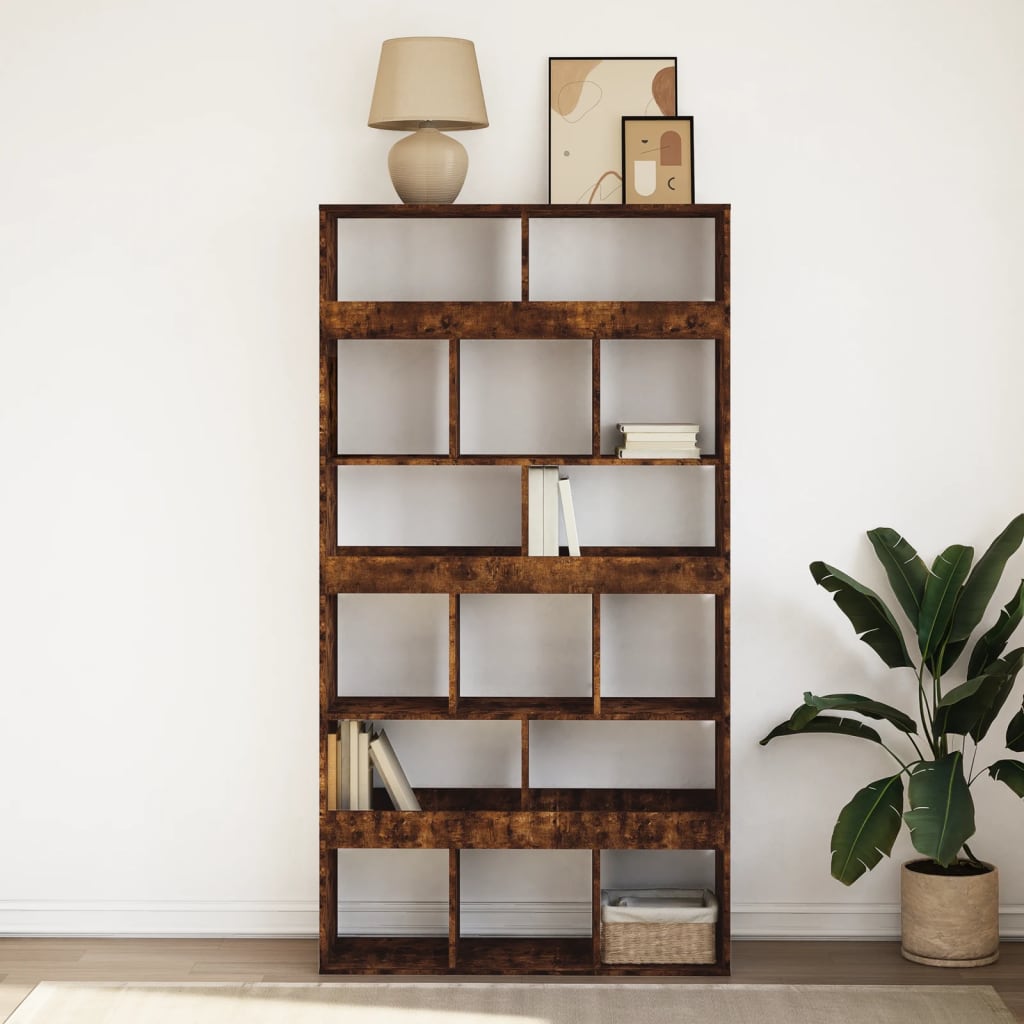 vidaXL Bibliotecă, stejar fumuriu, 100x33x187,5 cm, lemn prelucrat vidaXL Bibliotecă, stejar fumuriu, 100x33x187,5 cm, lemn prelucrat