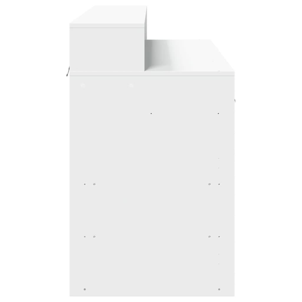 vidaXL Birou cu lumini LED, alb, 120x55x91 cm, lemn prelucrat vidaXL Birou cu lumini LED, alb, 120x55x91 cm, lemn prelucrat