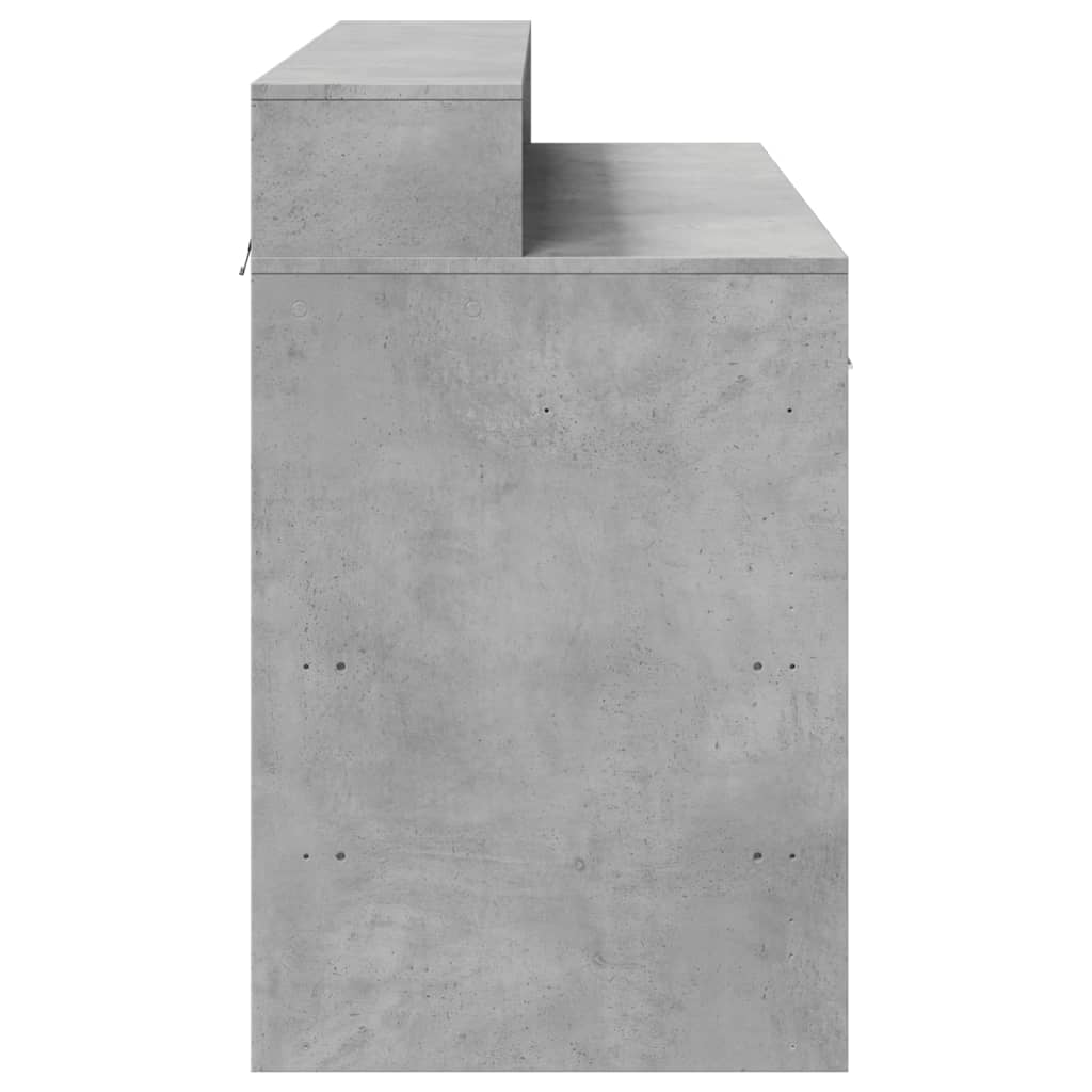 vidaXL Birou cu lumini LED, gri beton, 120x55x91 cm, lemn prelucrat vidaXL Birou cu lumini LED, gri beton, 120x55x91 cm, lemn prelucrat