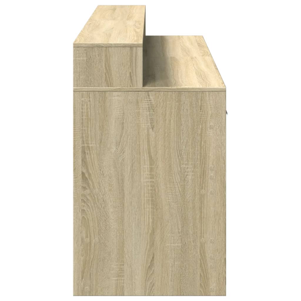 vidaXL Birou cu lumini LED stejar sonoma, 160x55x91 cm, lemn prelucrat vidaXL Birou cu lumini LED stejar sonoma, 160x55x91 cm, lemn prelucrat
