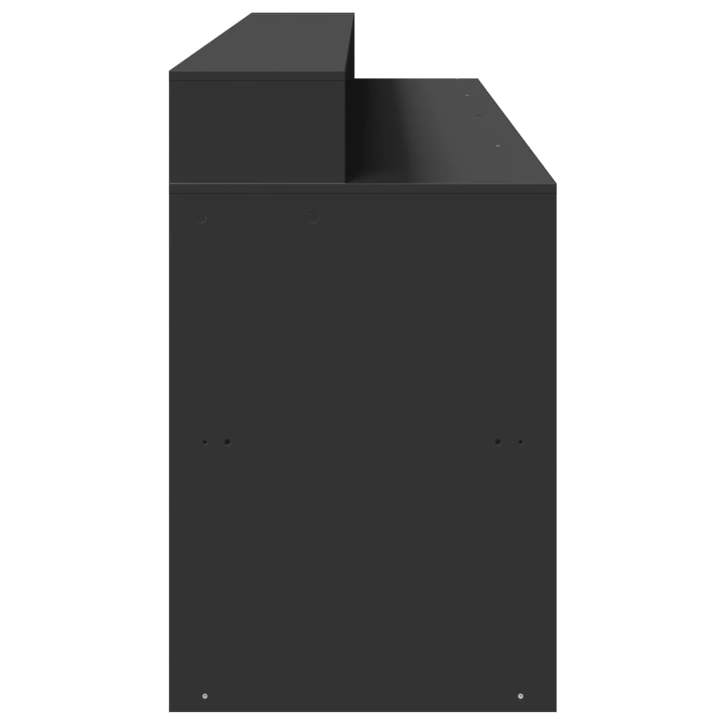 vidaXL Birou cu lumini LED, negru, 200x55x91 cm, lemn prelucrat vidaXL Birou cu lumini LED, negru, 200x55x91 cm, lemn prelucrat
