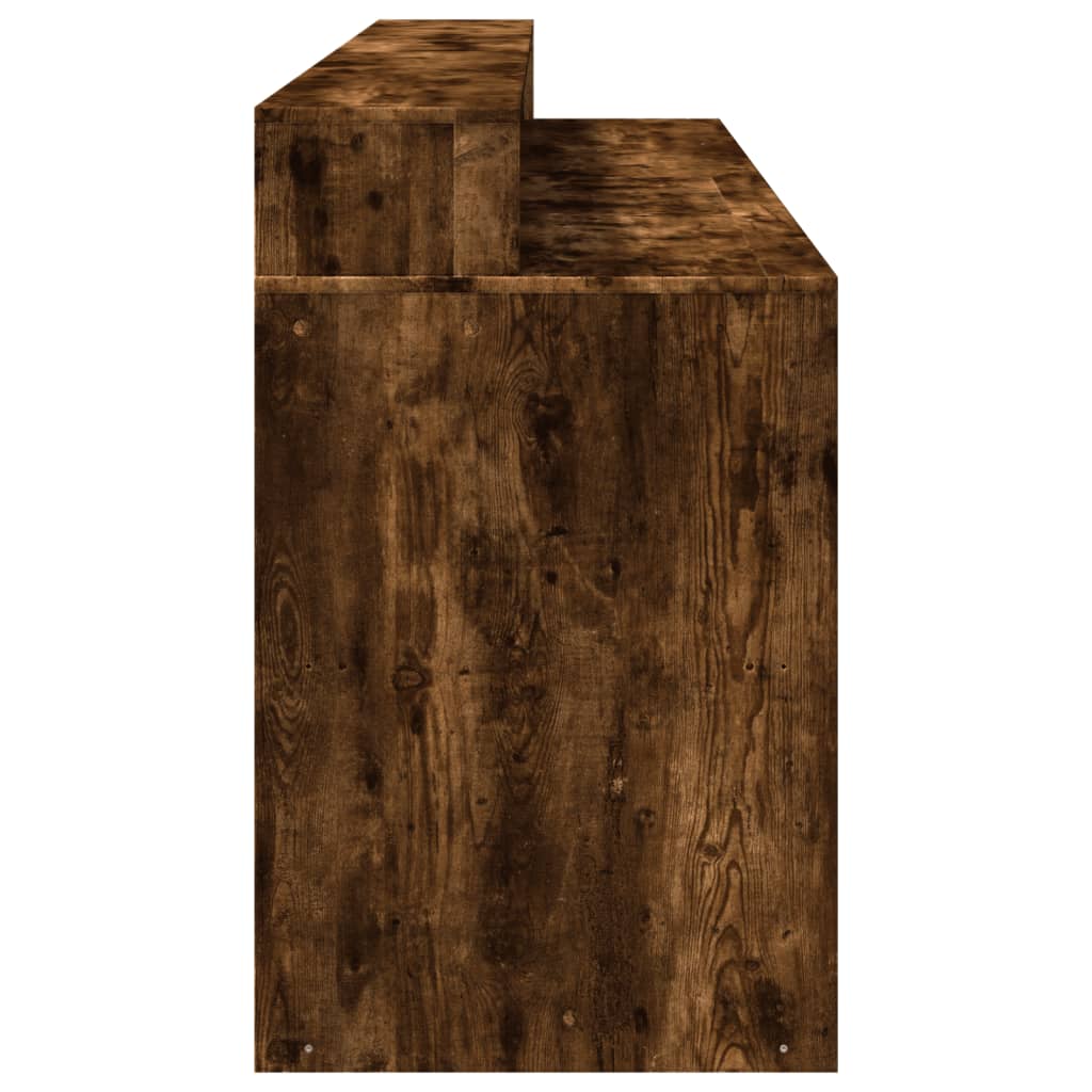 vidaXL Birou cu lumini LED stejar fumuriu 200x55x91 cm lemn prelucrat vidaXL Birou cu lumini LED stejar fumuriu 200x55x91 cm lemn prelucrat