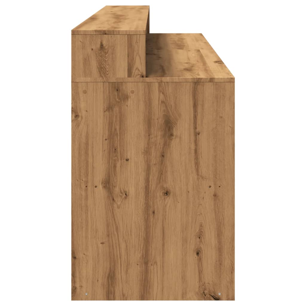 vidaXL Birou cu lumini LED stejar artizanal 200x55x91cm lemn prelucrat vidaXL Birou cu lumini LED stejar artizanal 200x55x91cm lemn prelucrat