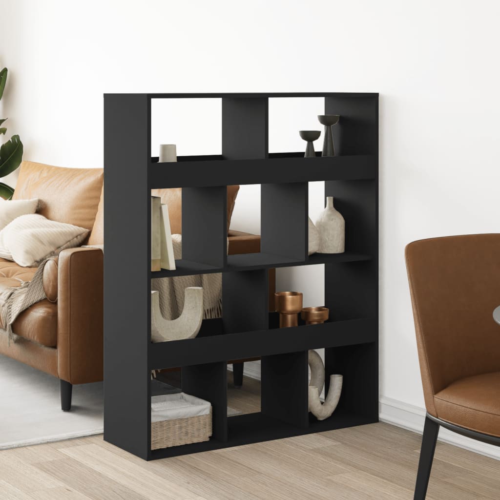 vidaXL Separator de cameră, negru, 100x33x125,5 cm, lemn prelucrat vidaXL Separator de cameră, negru, 100x33x125,5 cm, lemn prelucrat