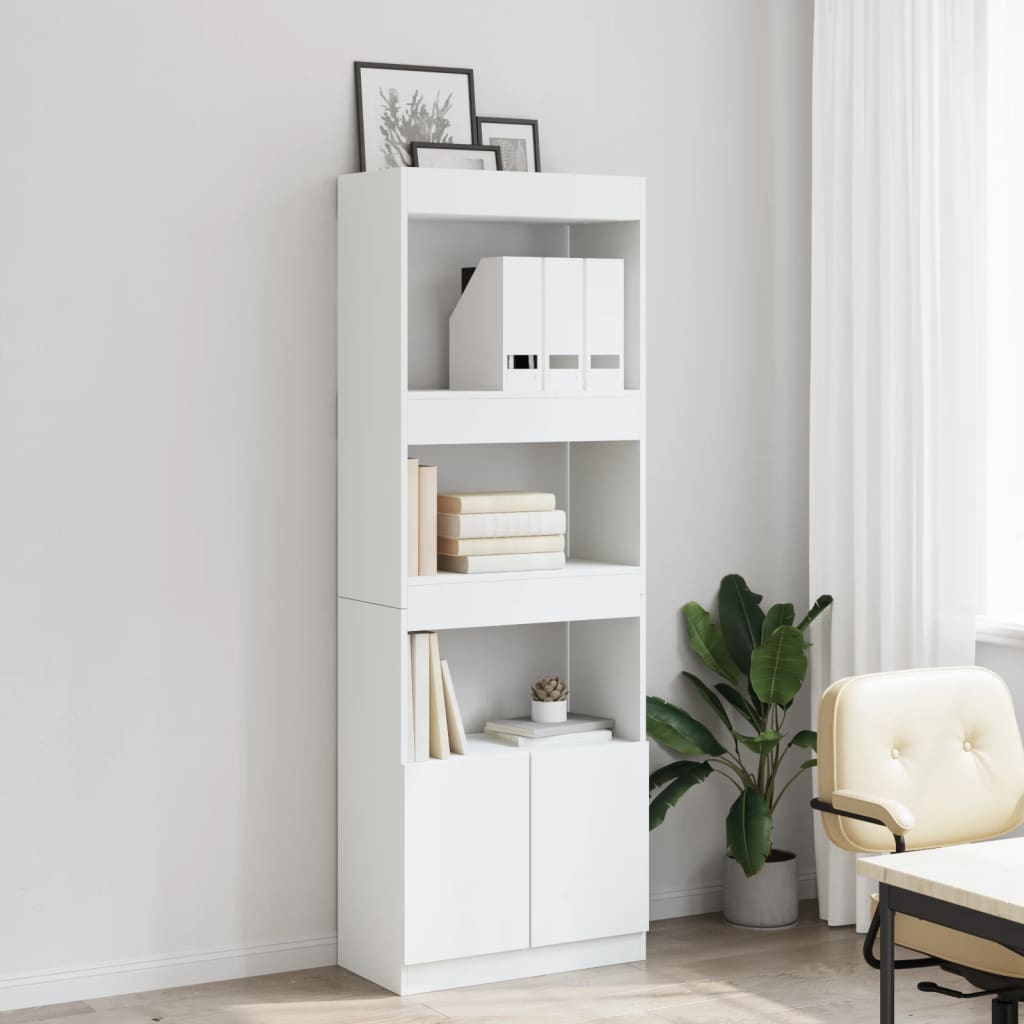 vidaXL Dulap înalt, alb, 63x33x180 cm, lemn prelucrat vidaXL Dulap înalt, alb, 63x33x180 cm, lemn prelucrat