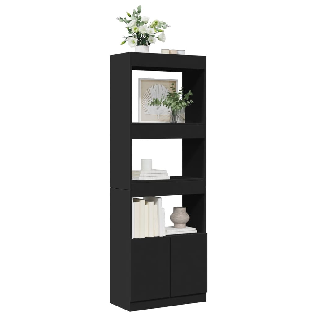 vidaXL Dulap înalt, negru, 63x33x180 cm, lemn prelucrat vidaXL Dulap înalt, negru, 63x33x180 cm, lemn prelucrat