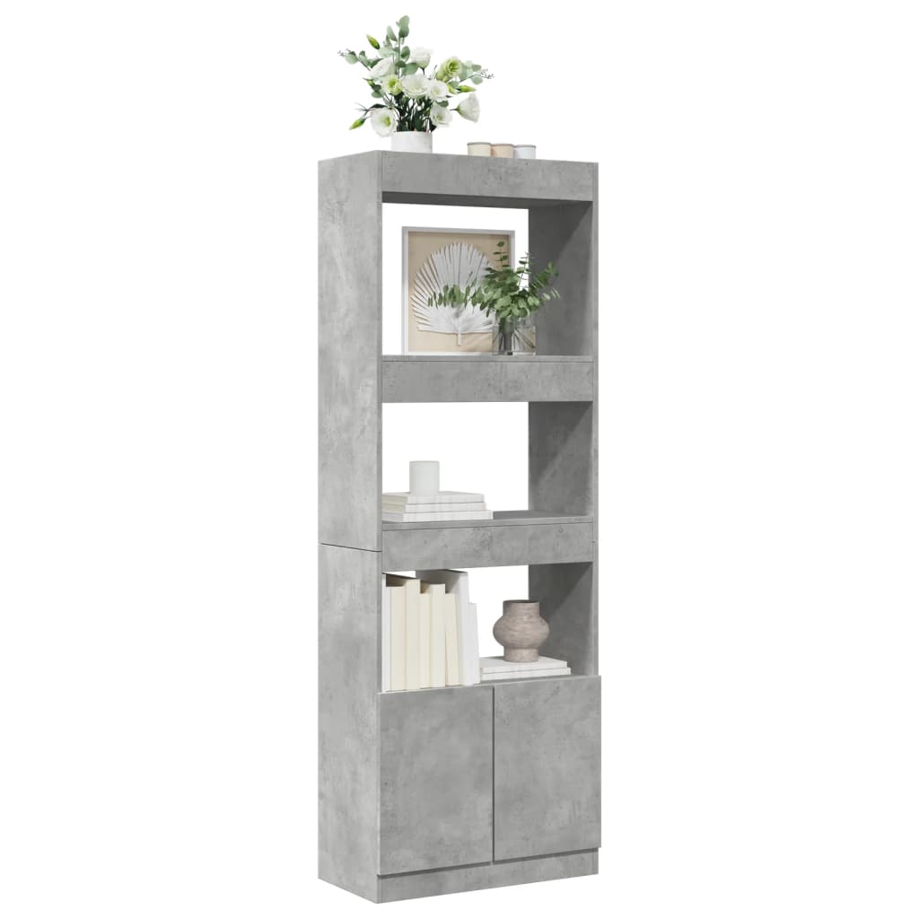 vidaXL Dulap înalt, gri beton, 63x33x180 cm, lemn prelucrat vidaXL Dulap înalt, gri beton, 63x33x180 cm, lemn prelucrat