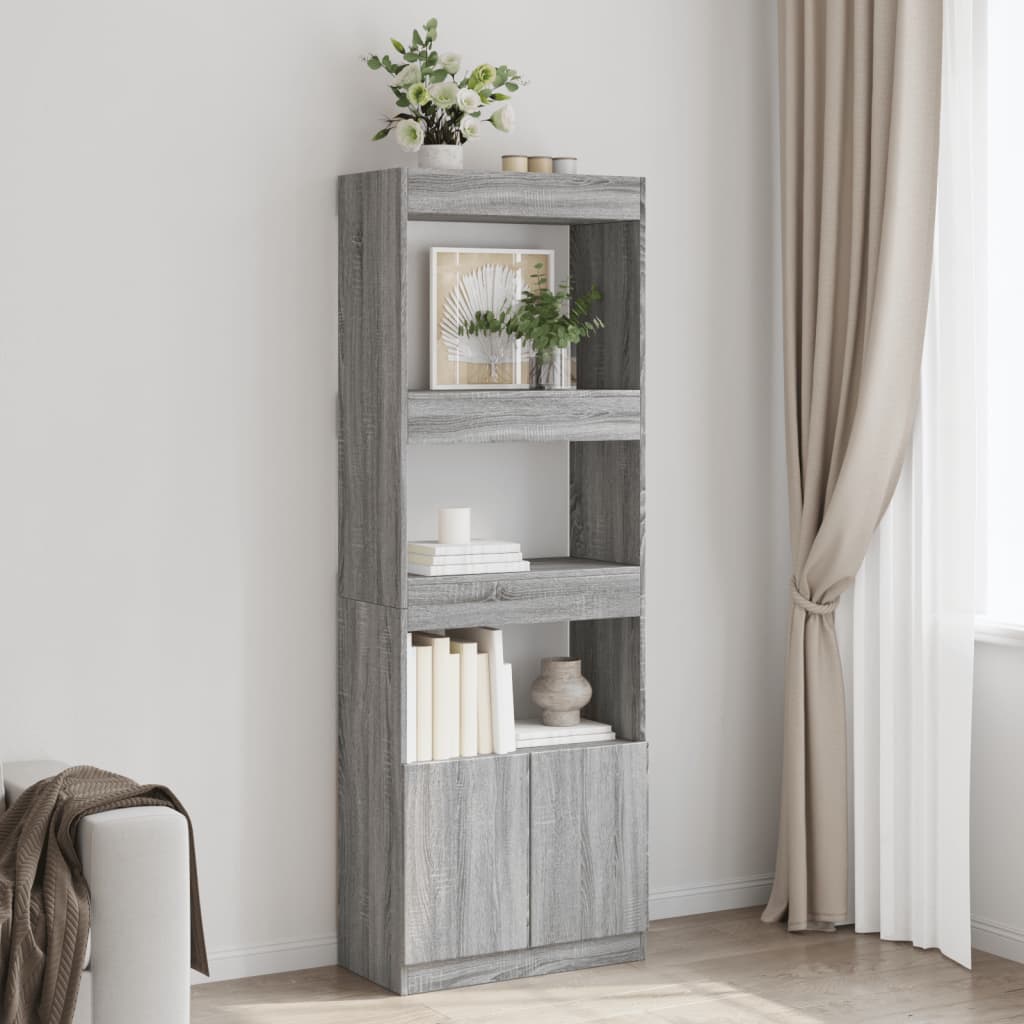 vidaXL Dulap înalt, gri sonoma, 63x33x180 cm, lemn prelucrat vidaXL Dulap înalt, gri sonoma, 63x33x180 cm, lemn prelucrat