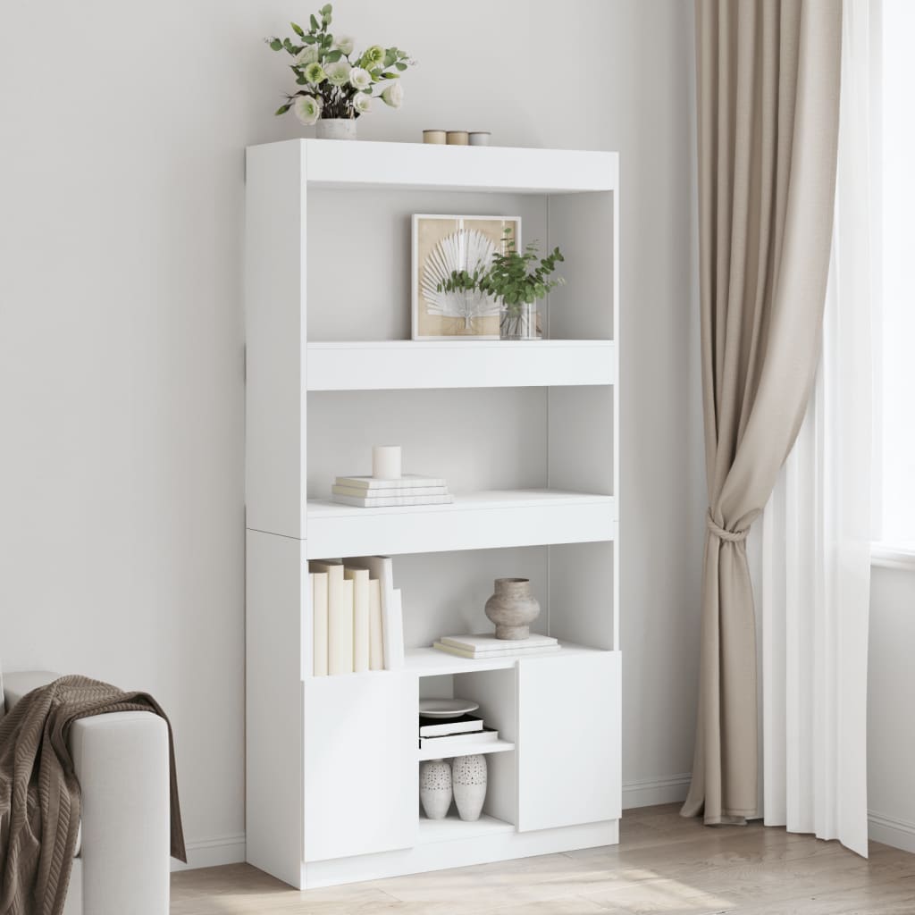 vidaXL Dulap înalt, alb, 92x33x180 cm, lemn prelucrat vidaXL Dulap înalt, alb, 92x33x180 cm, lemn prelucrat