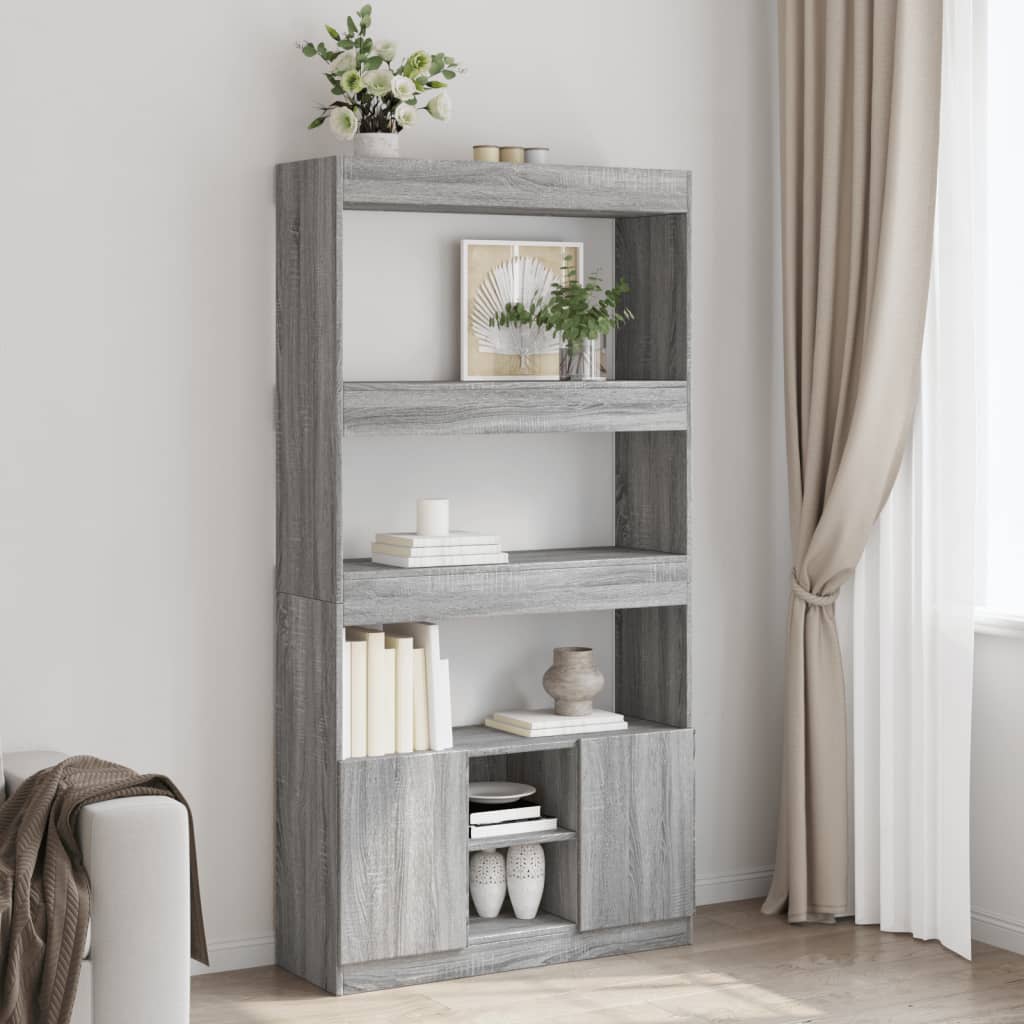 vidaXL Dulap înalt, gri sonoma, 92x33x180 cm, lemn prelucrat vidaXL Dulap înalt, gri sonoma, 92x33x180 cm, lemn prelucrat