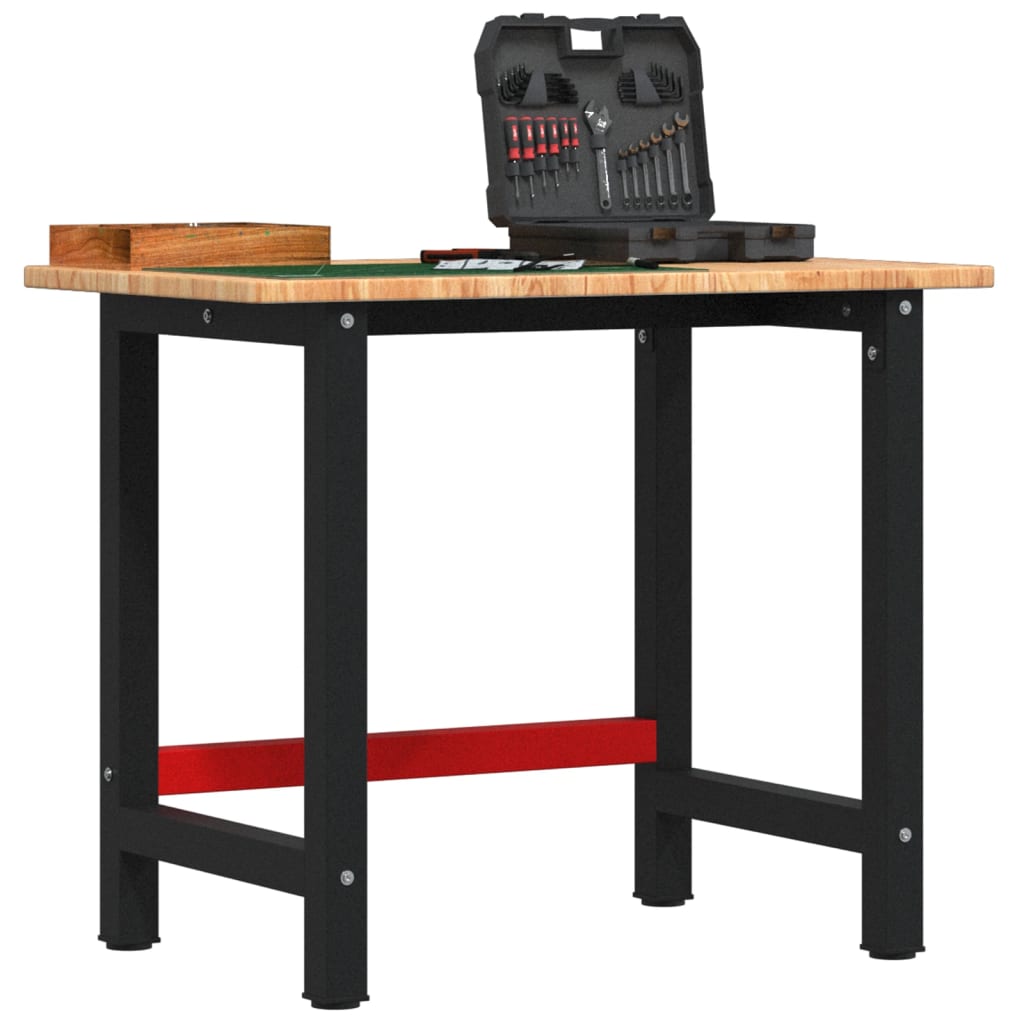 vidaXL Banc lucru maro 100x60x81,5 cm lemn masiv stejar dreptunghi vidaXL Banc lucru maro 100x60x81,5 cm lemn masiv stejar dreptunghi
