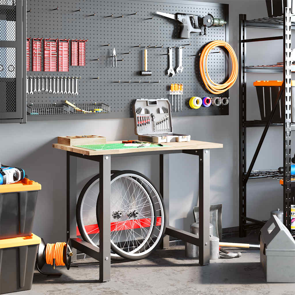 vidaXL Banc lucru 100x60x81,5 cm lemn masiv stejar