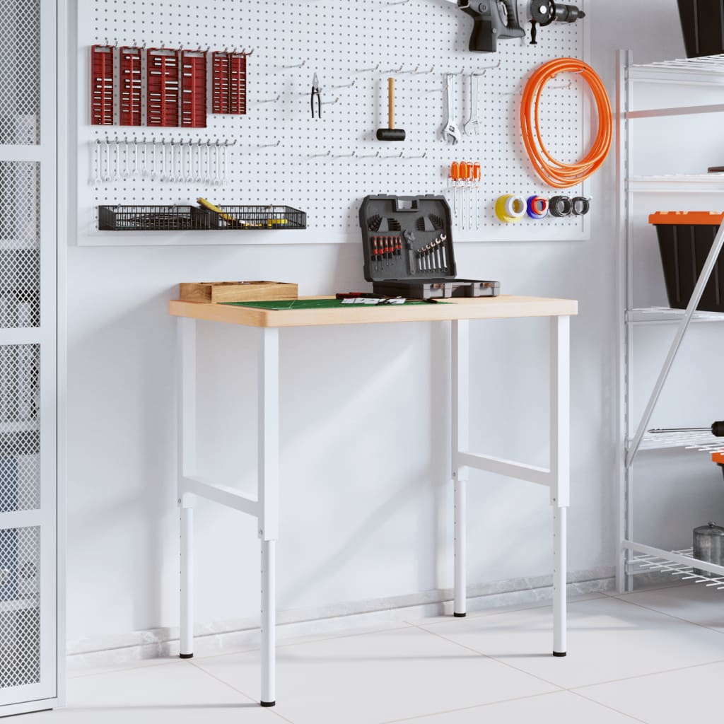 vidaXL Banc lucru 100x60x(73-99,5) cm lemn masiv stejar dreptunghiular vidaXL Banc lucru 100x60x(73-99,5) cm lemn masiv stejar dreptunghiular