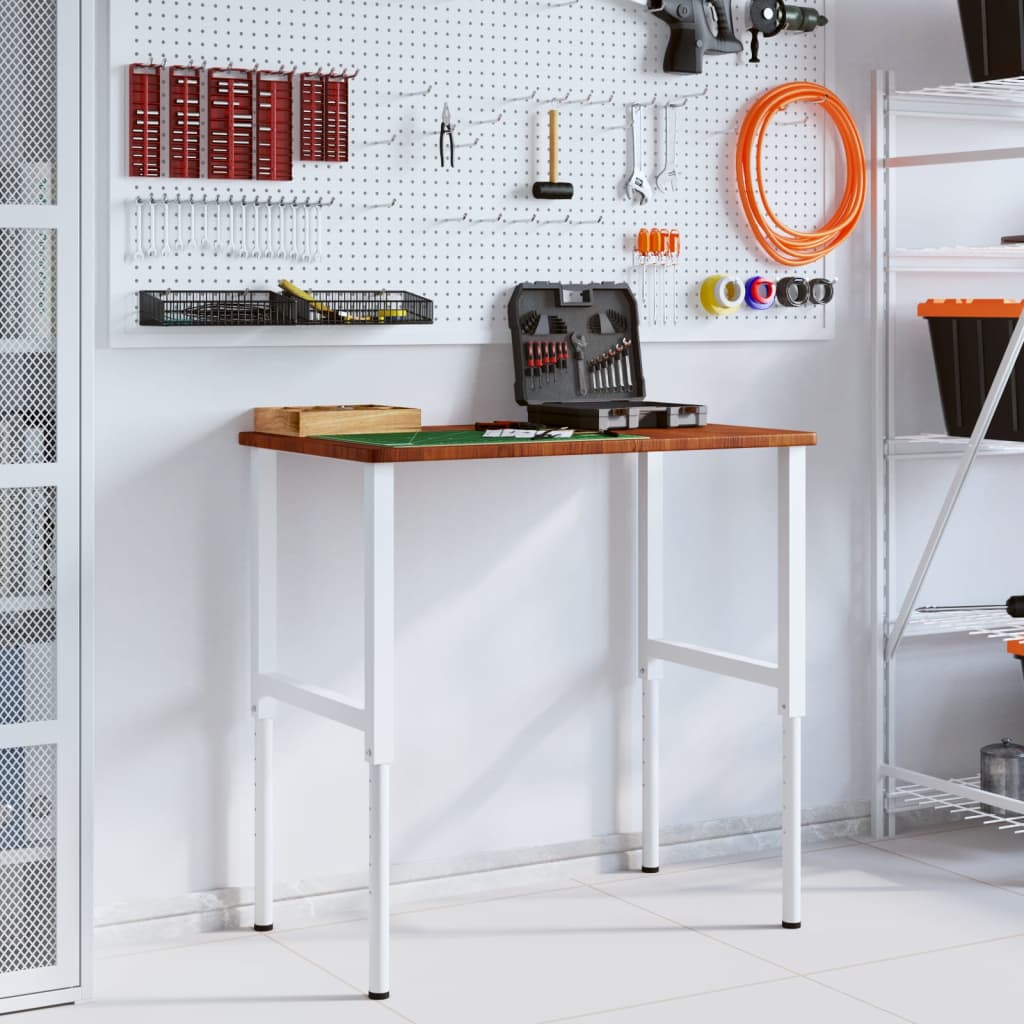 vidaXL Banc lucru maro 100x60x(71,5-98)cm lemn masiv stejar dreptunghi