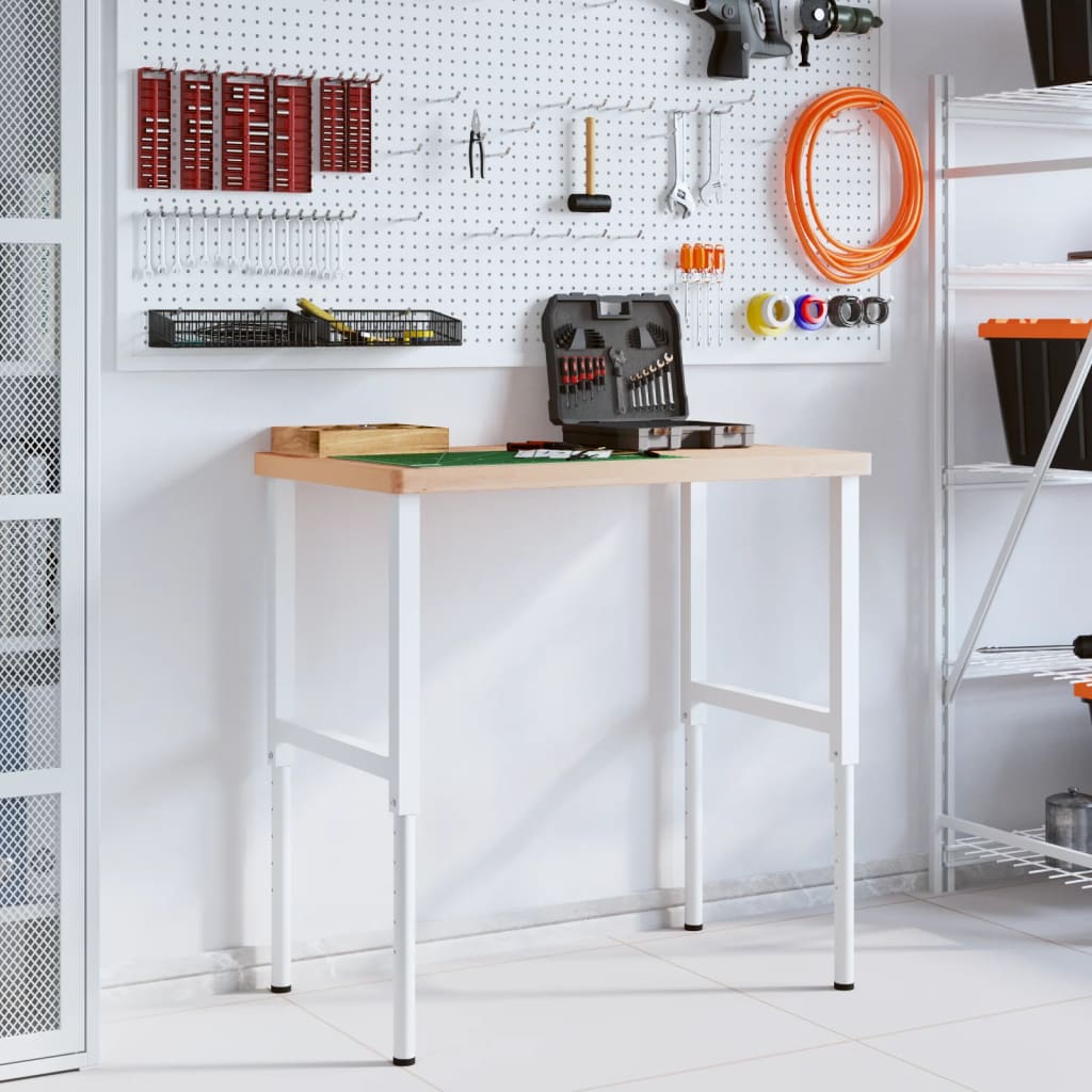 vidaXL Banc de lucru 100x60x(73-99,5) cm lemn masiv fag dreptunghiular vidaXL Banc de lucru 100x60x(73-99,5) cm lemn masiv fag dreptunghiular