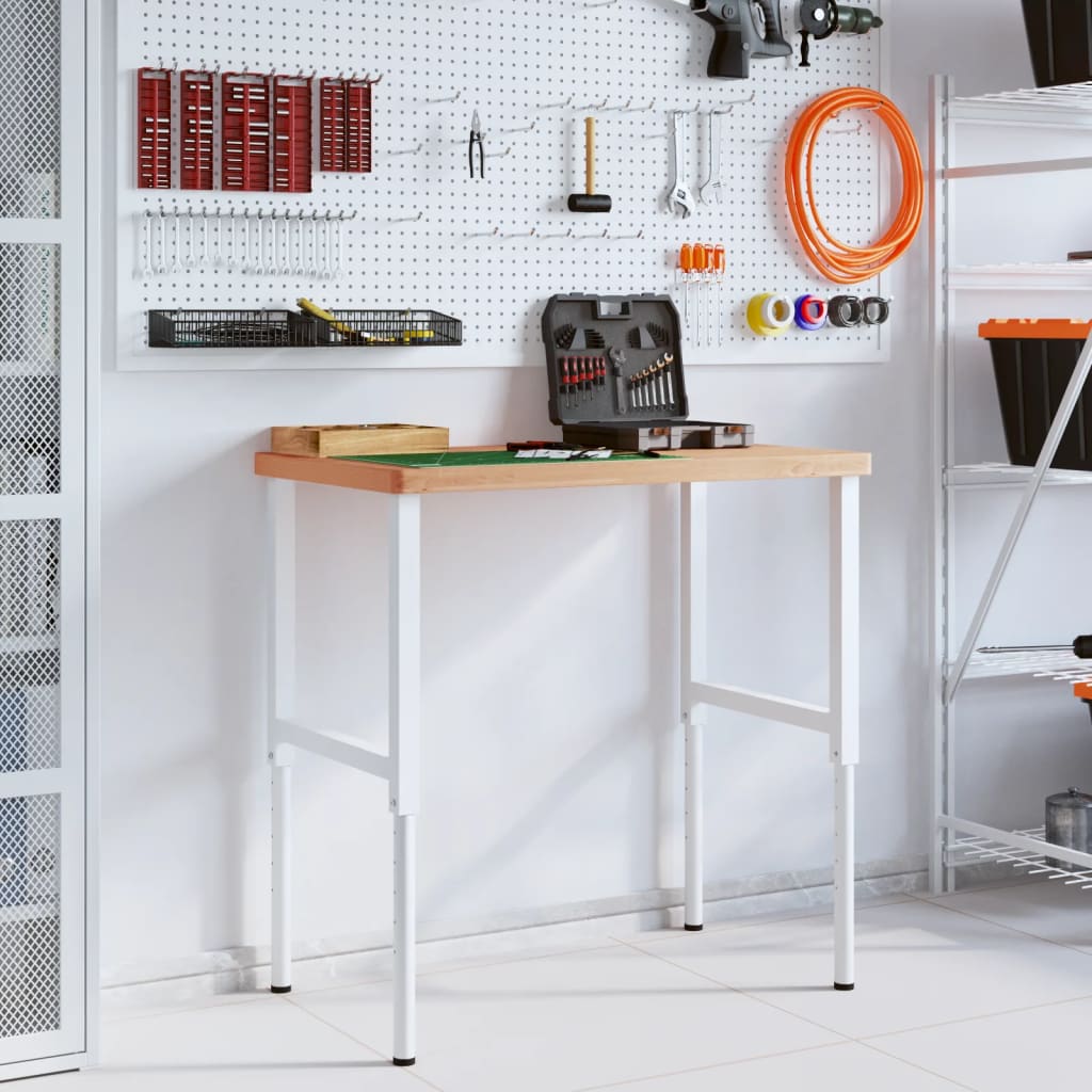 vidaXL Banc de lucru 100x60x(73-99,5) cm lemn masiv fag dreptunghiular vidaXL Banc de lucru 100x60x(73-99,5) cm lemn masiv fag dreptunghiular