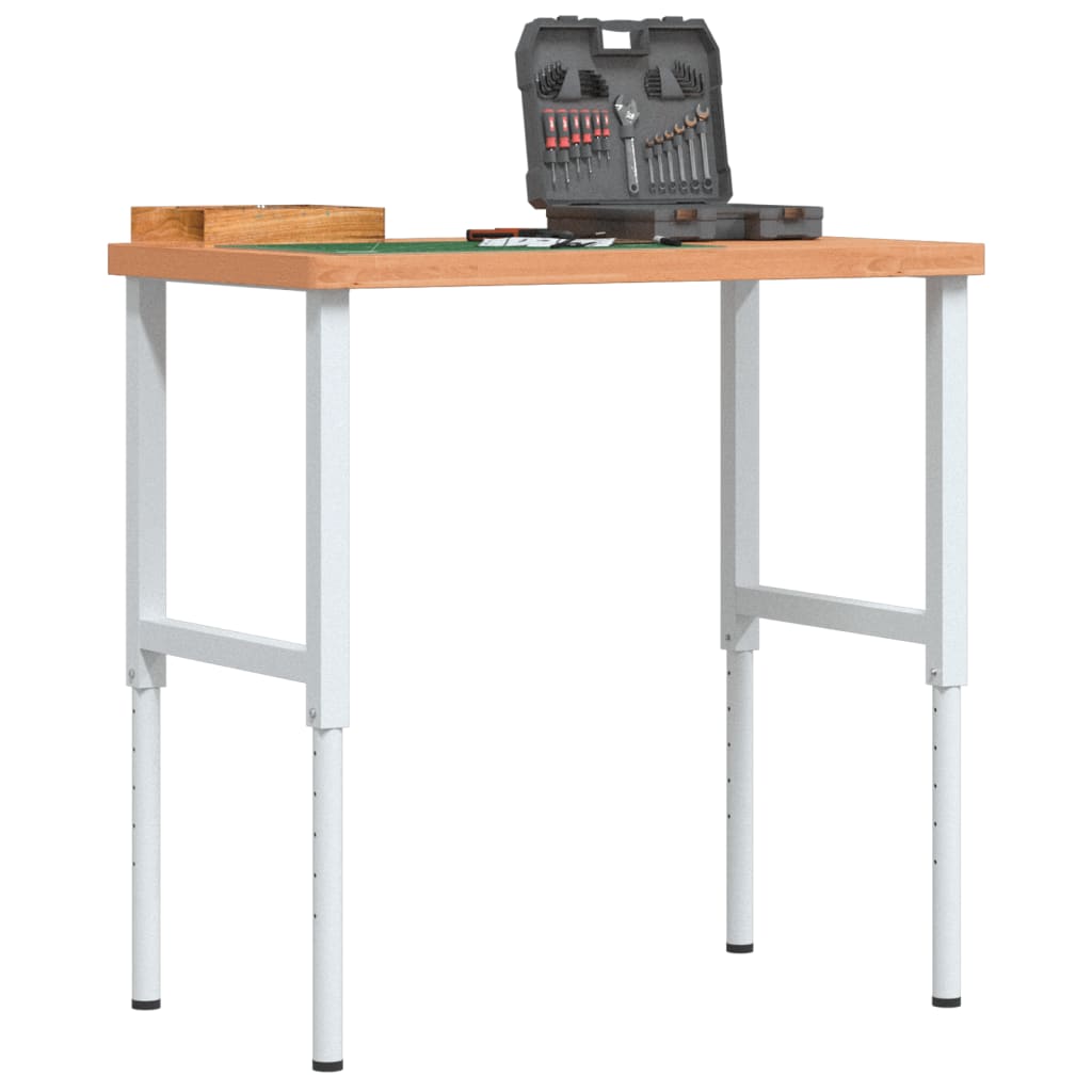 vidaXL Banc de lucru 100x60x(73-99,5) cm lemn masiv fag dreptunghiular vidaXL Banc de lucru 100x60x(73-99,5) cm lemn masiv fag dreptunghiular