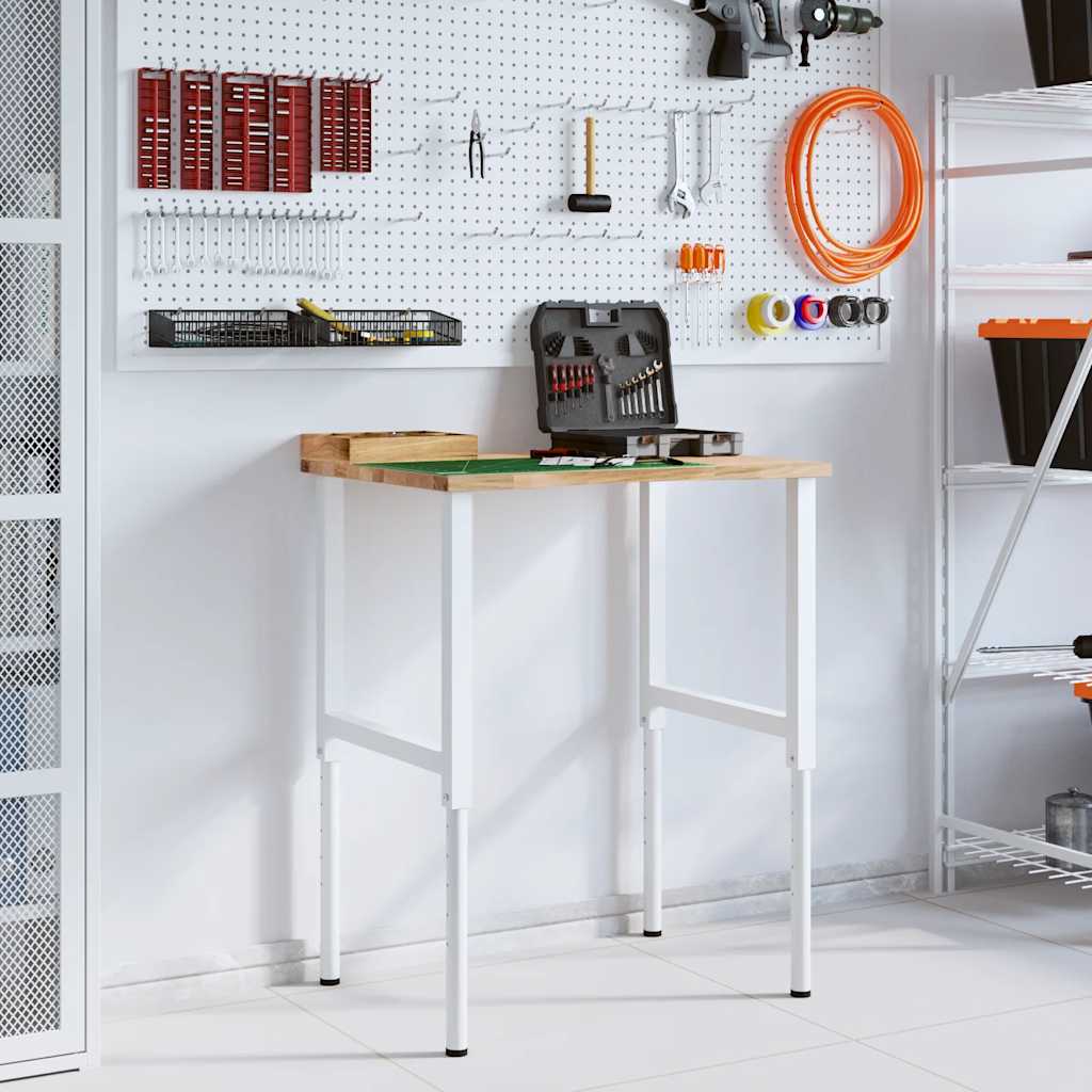 vidaXL Banc lucru 80x60x(71,5-98) cm lemn masiv stejar vidaXL Banc lucru 80x60x(71,5-98) cm lemn masiv stejar