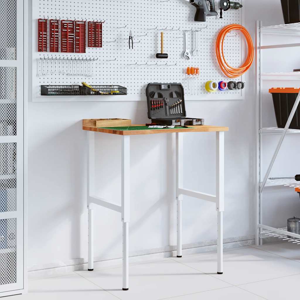 vidaXL Banc lucru maro 80x60x(71,5-98) cm lemn masiv stejar vidaXL Banc lucru maro 80x60x(71,5-98) cm lemn masiv stejar