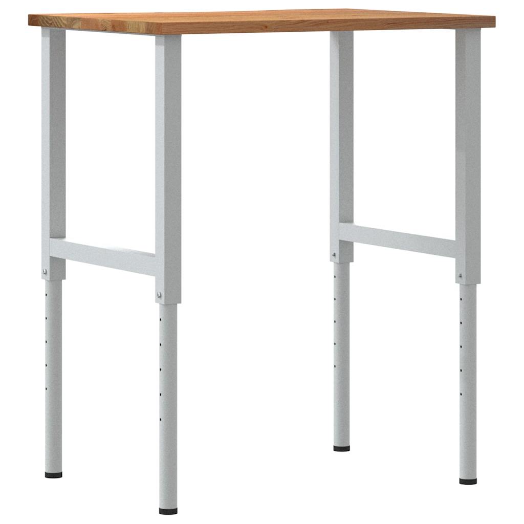 vidaXL Banc lucru maro 80x60x(71,5-98) cm lemn masiv stejar vidaXL Banc lucru maro 80x60x(71,5-98) cm lemn masiv stejar