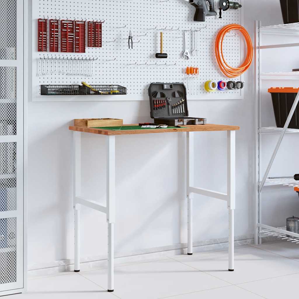 vidaXL Banc lucru maro 100x60x(71,5-98)cm lemn masiv stejar