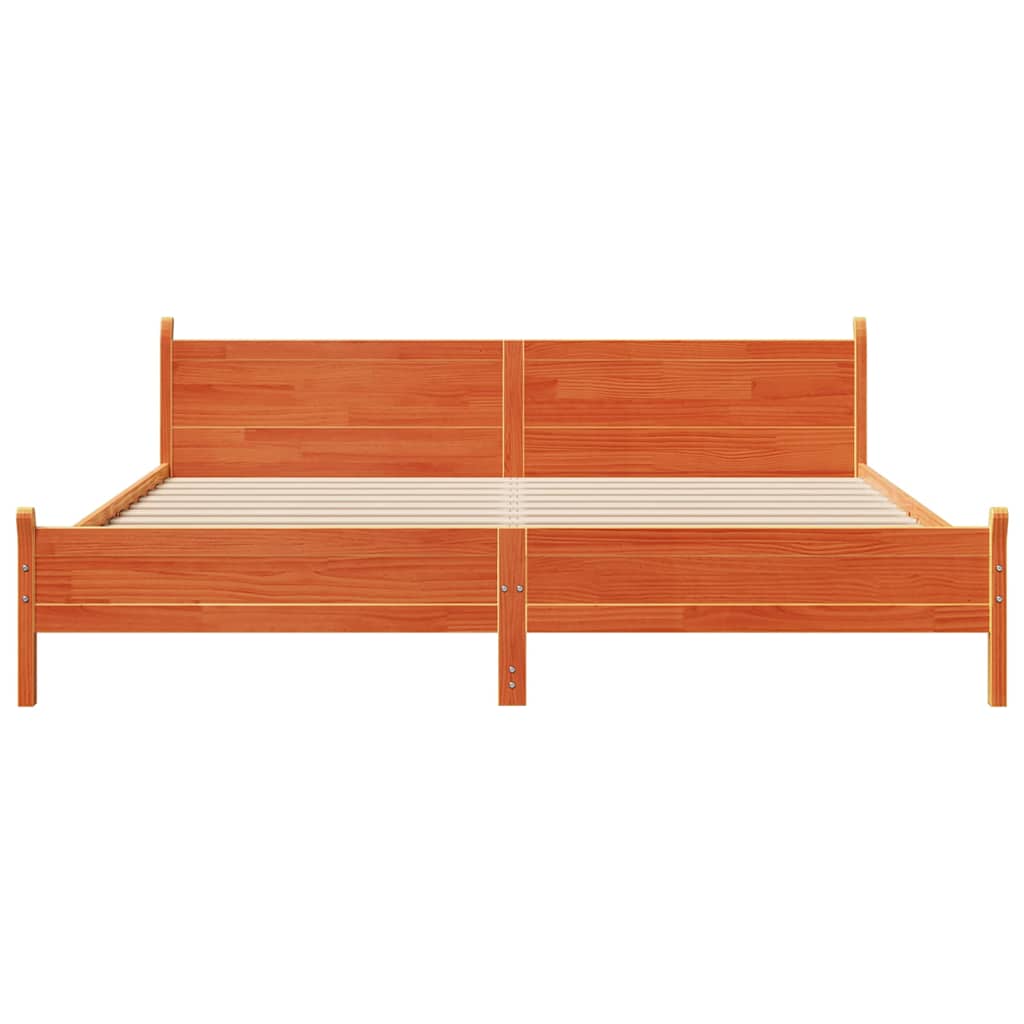 vidaXL Cadru de pat fără saltea, maro ceruit 200x200 cm lemn masiv pin vidaXL Cadru de pat fără saltea, maro ceruit 200x200 cm lemn masiv pin