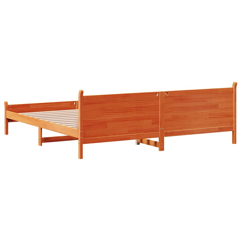 vidaXL Cadru de pat fără saltea, maro ceruit 200x200 cm lemn masiv pin vidaXL Cadru de pat fără saltea, maro ceruit 200x200 cm lemn masiv pin