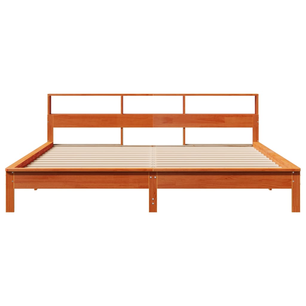 vidaXL Cadru de pat fără saltea, maro ceruit 200x200 cm lemn masiv pin