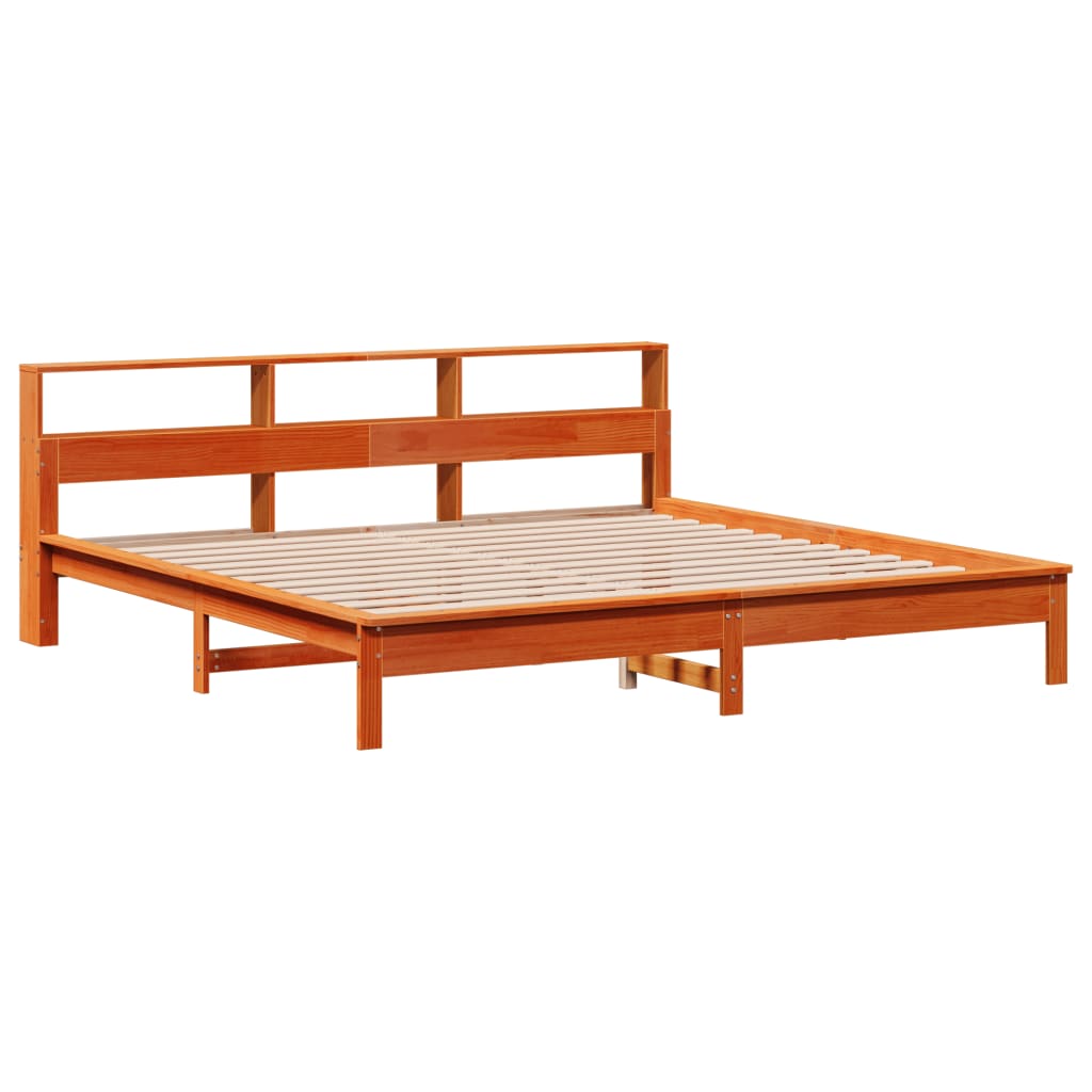 vidaXL Cadru de pat fără saltea, maro ceruit 180x200 cm lemn masiv pin