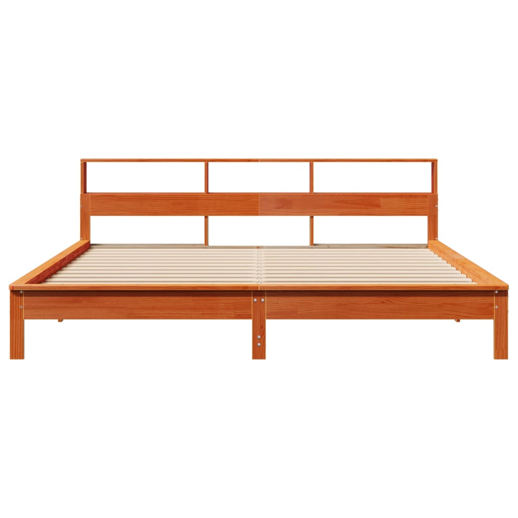 vidaXL Cadru de pat fără saltea, maro ceruit 180x200 cm lemn masiv pin