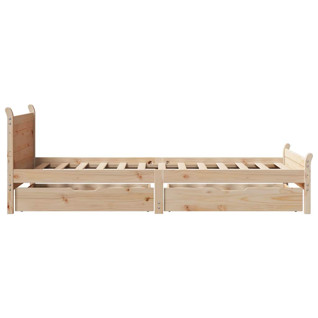 vidaXL Cadru de pat fără saltea, 75x190 cm, lemn masiv de pin