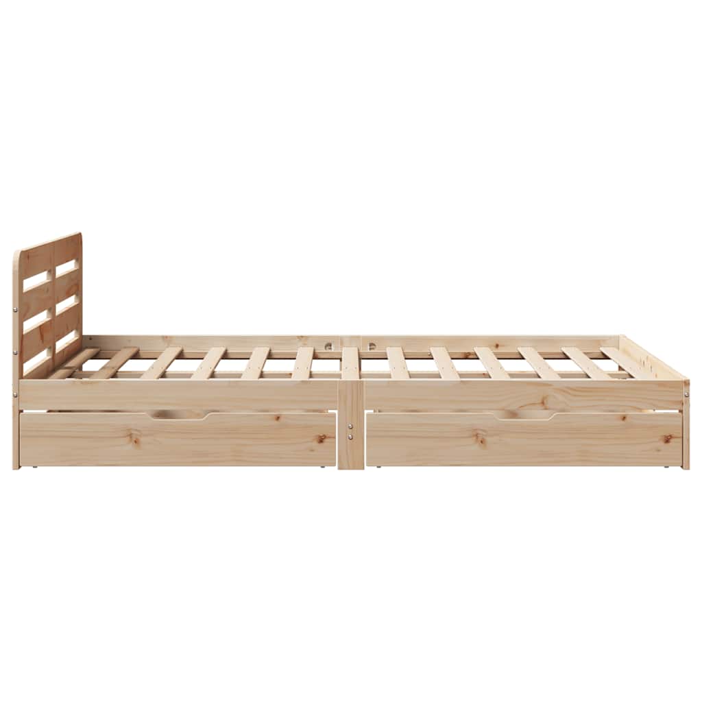 vidaXL Cadru de pat fără saltea, 140x190 cm, lemn masiv de pin vidaXL Cadru de pat fără saltea, 140x190 cm, lemn masiv de pin