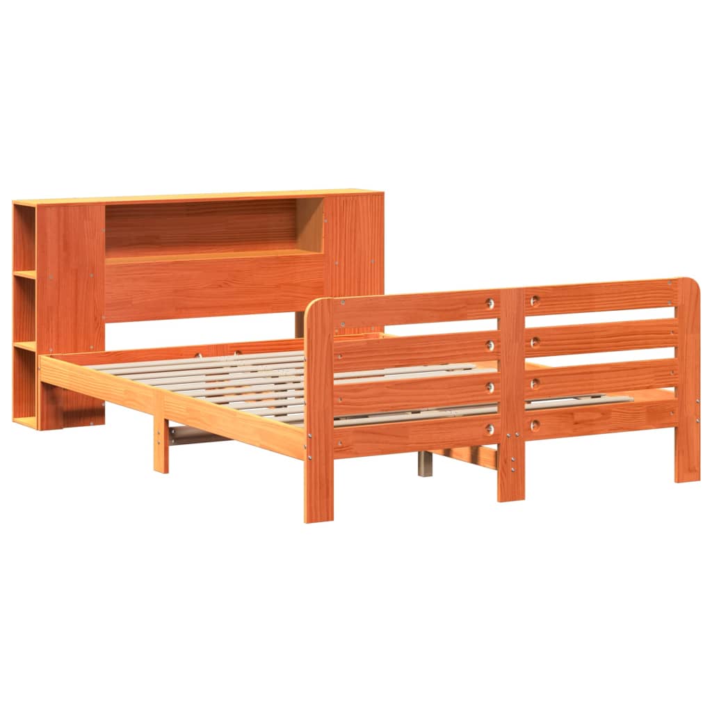 vidaXL Cadru de pat fără saltea, maro ceruit 150x200 cm lemn masiv pin vidaXL Cadru de pat fără saltea, maro ceruit 150x200 cm lemn masiv pin
